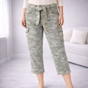 DKNY Studded Cargo Pants Green Camouflage 6